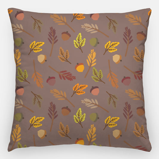 Brown Leaves Artisan Pillow Case 24 Inch