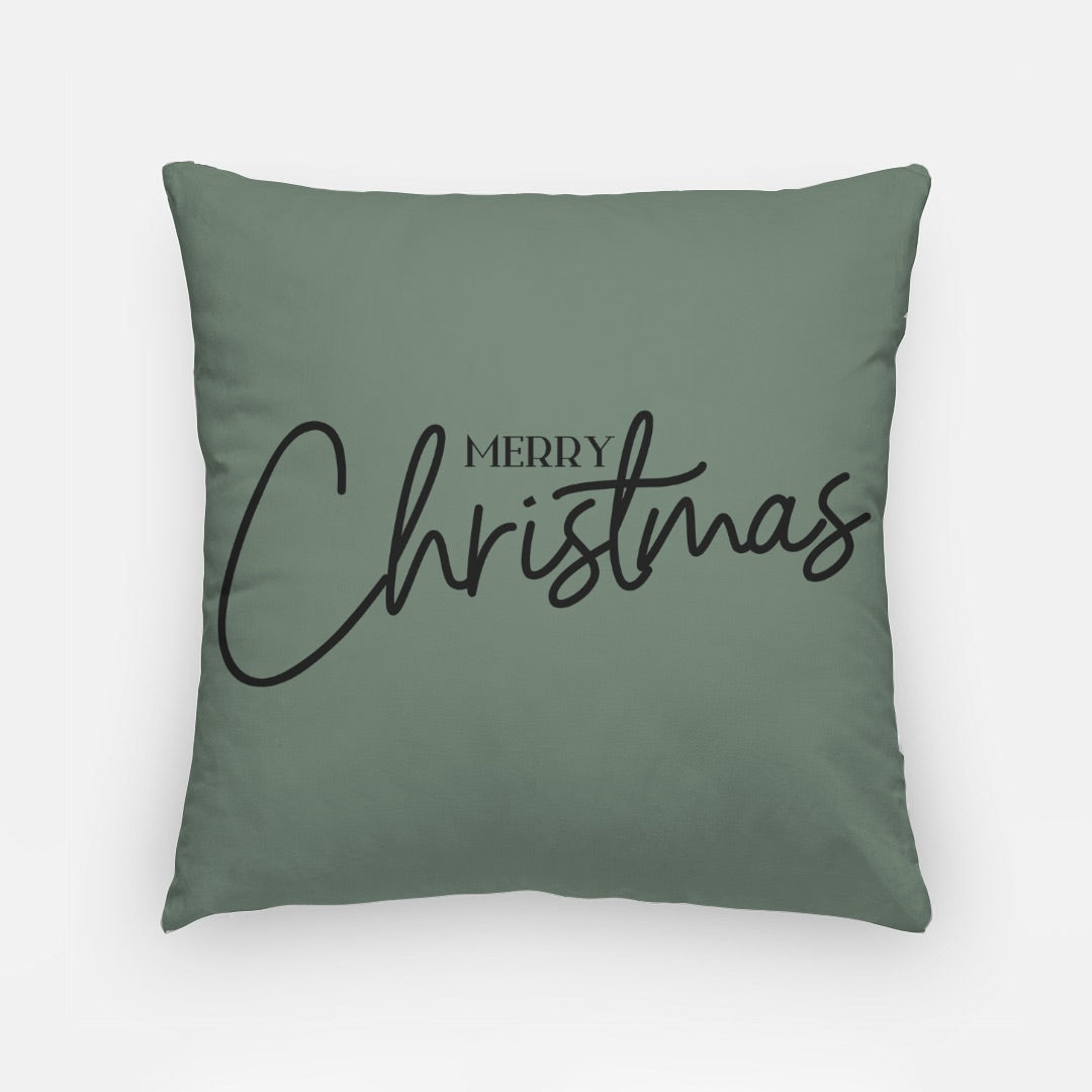 Green Merry Christmas #1 Artisan Pillow Case 18 Inch