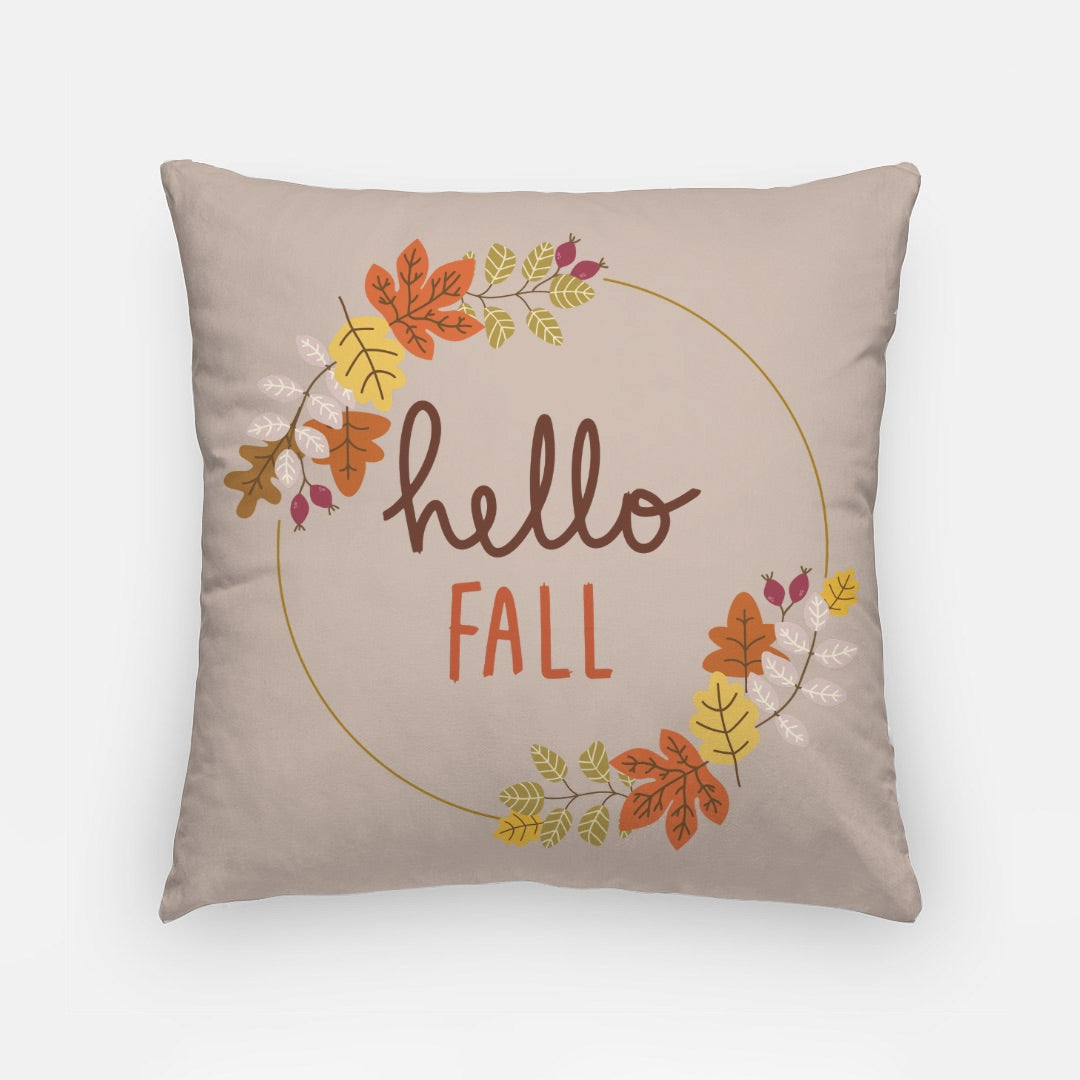 Fall Wreath Artisan Pillow Case 18 Inch