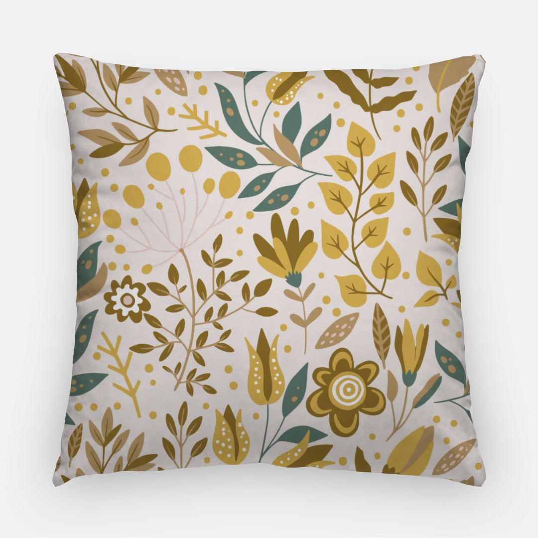 Yellow Leaves Artisan Pillow Case 22 Inch