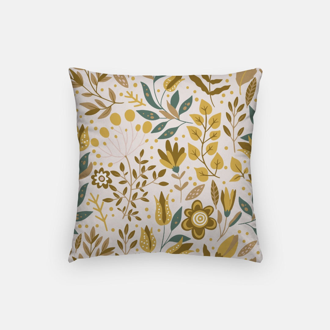 Yellow Leaves Artisan Pillow Case 16 Inch