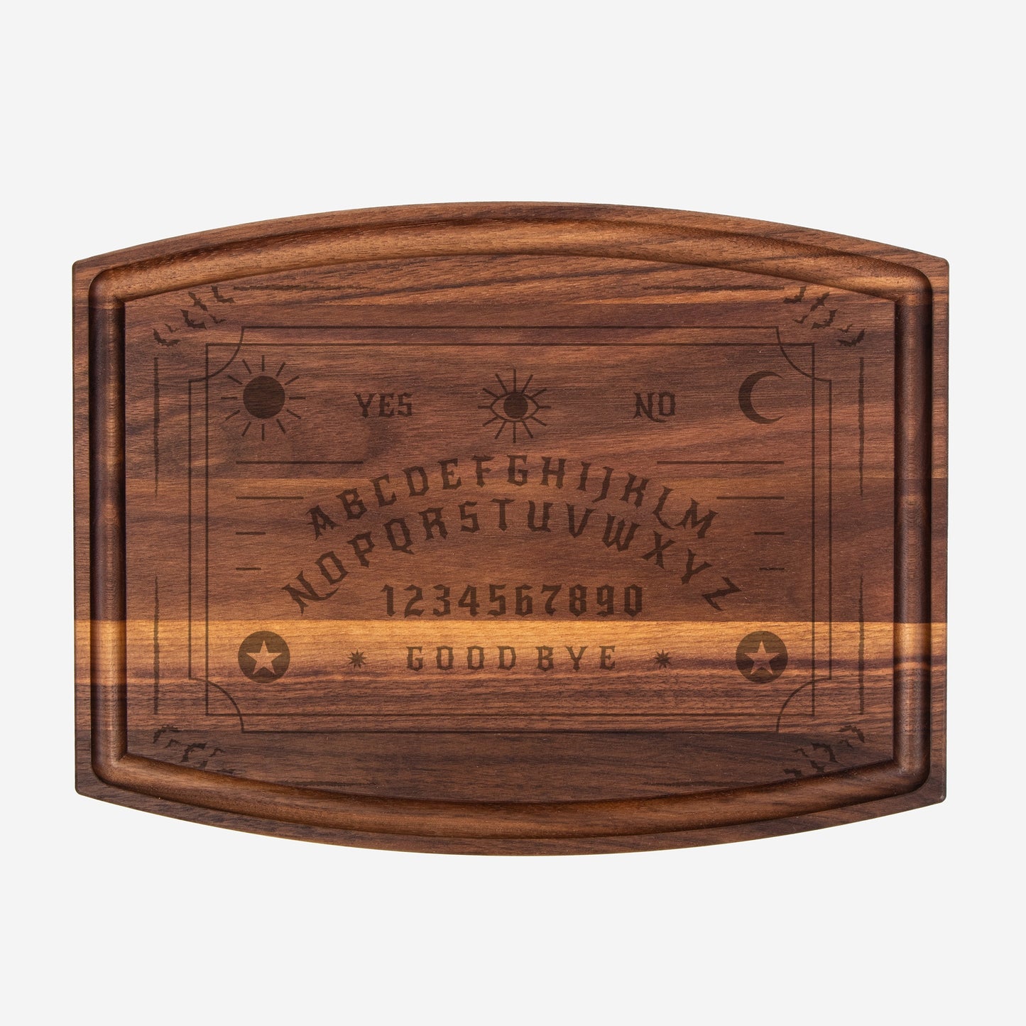 Ouija Arched Wood Cutting Board with Groove - 12" x 9"