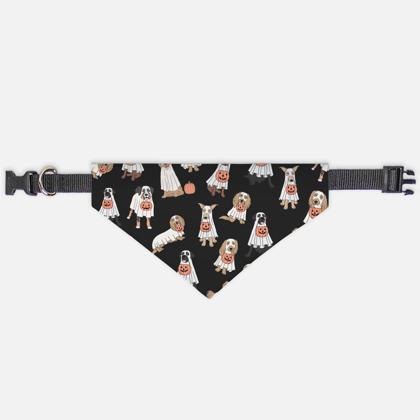 Ghost Dog Collar Pet Bandana Blk (Sm & Med)