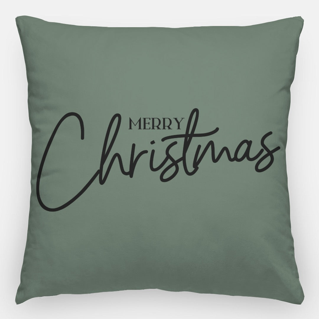 Green Merry Christmas #1 Artisan Pillow Case 24 Inch