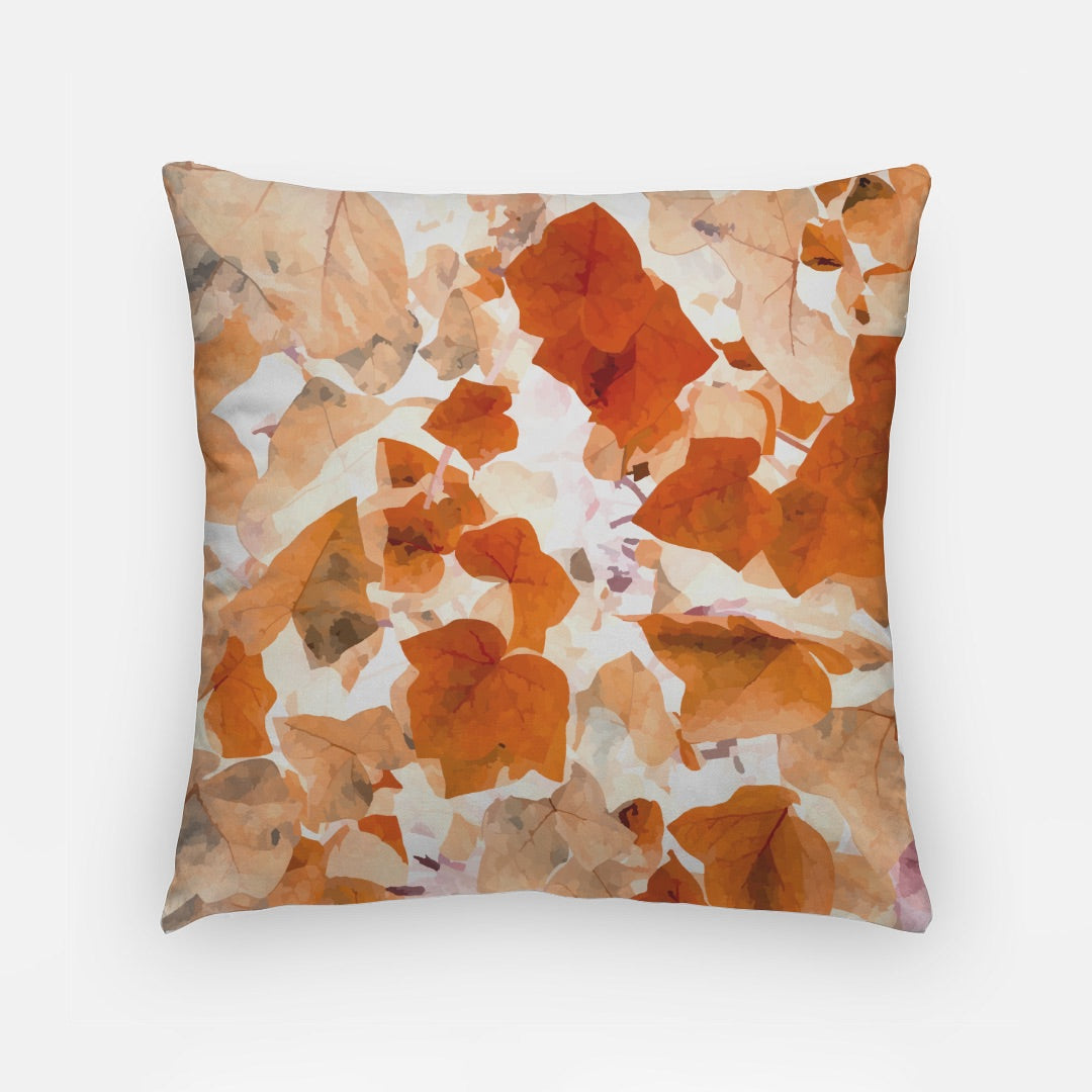 Orange Leaves Artisan Pillow Case 18 Inch