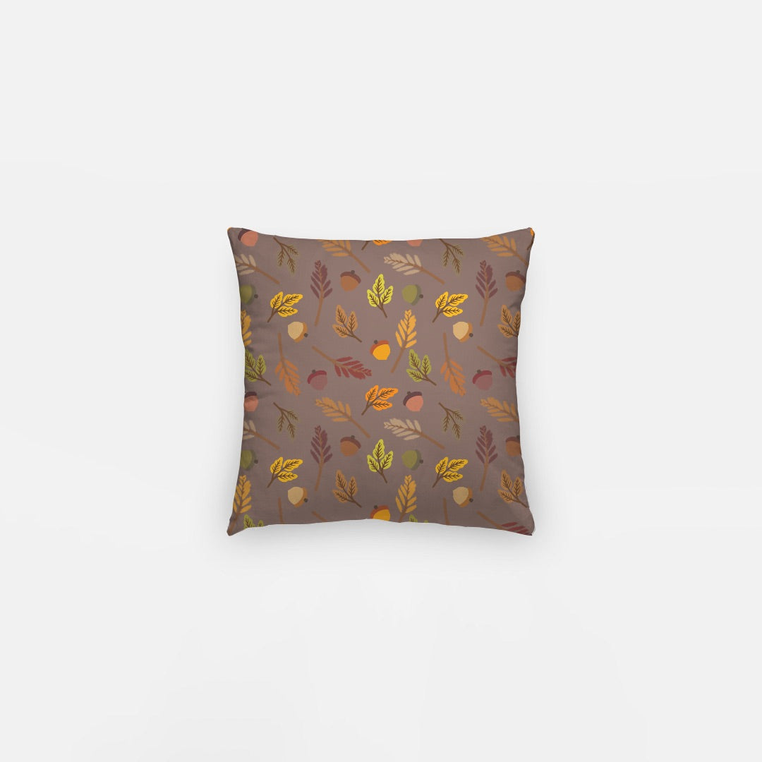 Brown Leaves Artisan Pillow Case 10 Inch