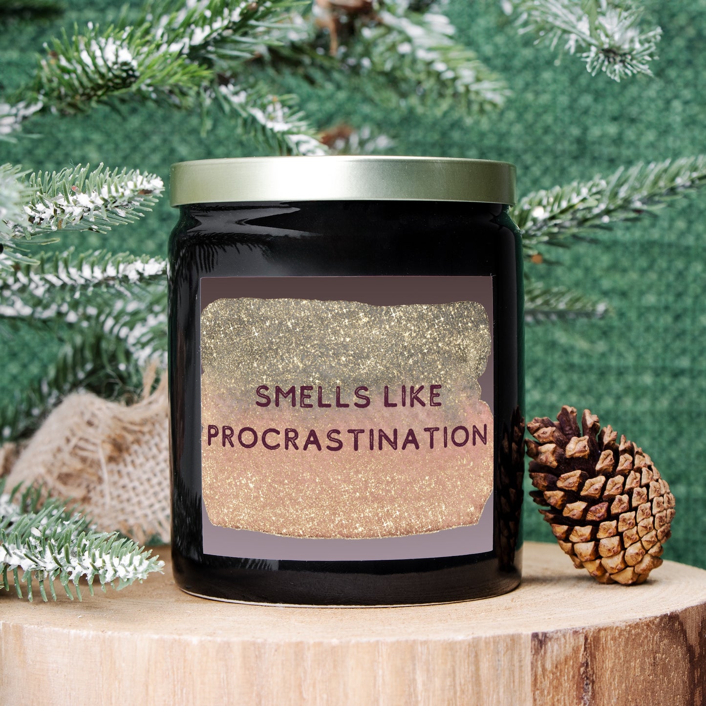 Procrastination Candle Ceramic 8oz (Black)