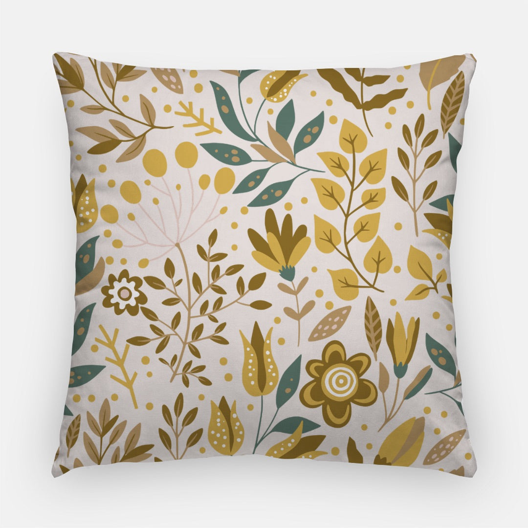 Yellow Leaves Artisan Pillow Case 22 Inch