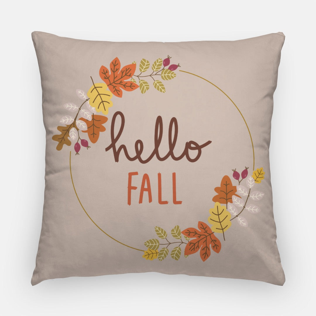 Fall Wreath  Artisan Pillow Case 22 Inch