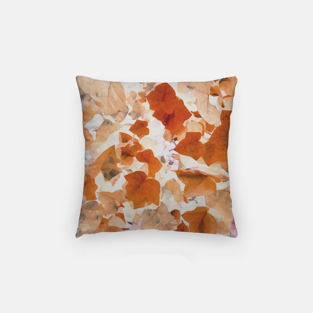 Orange Leaves Artisan Pillow Case 14 Inch