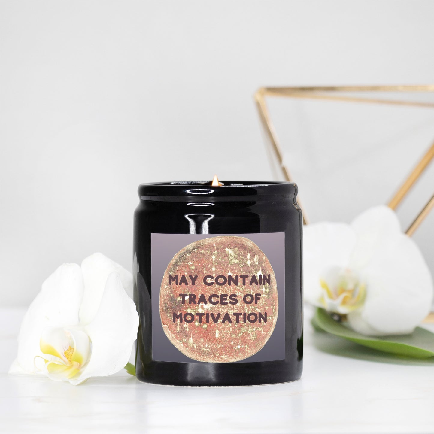 Motivation Candle Ceramic 8oz (Black)