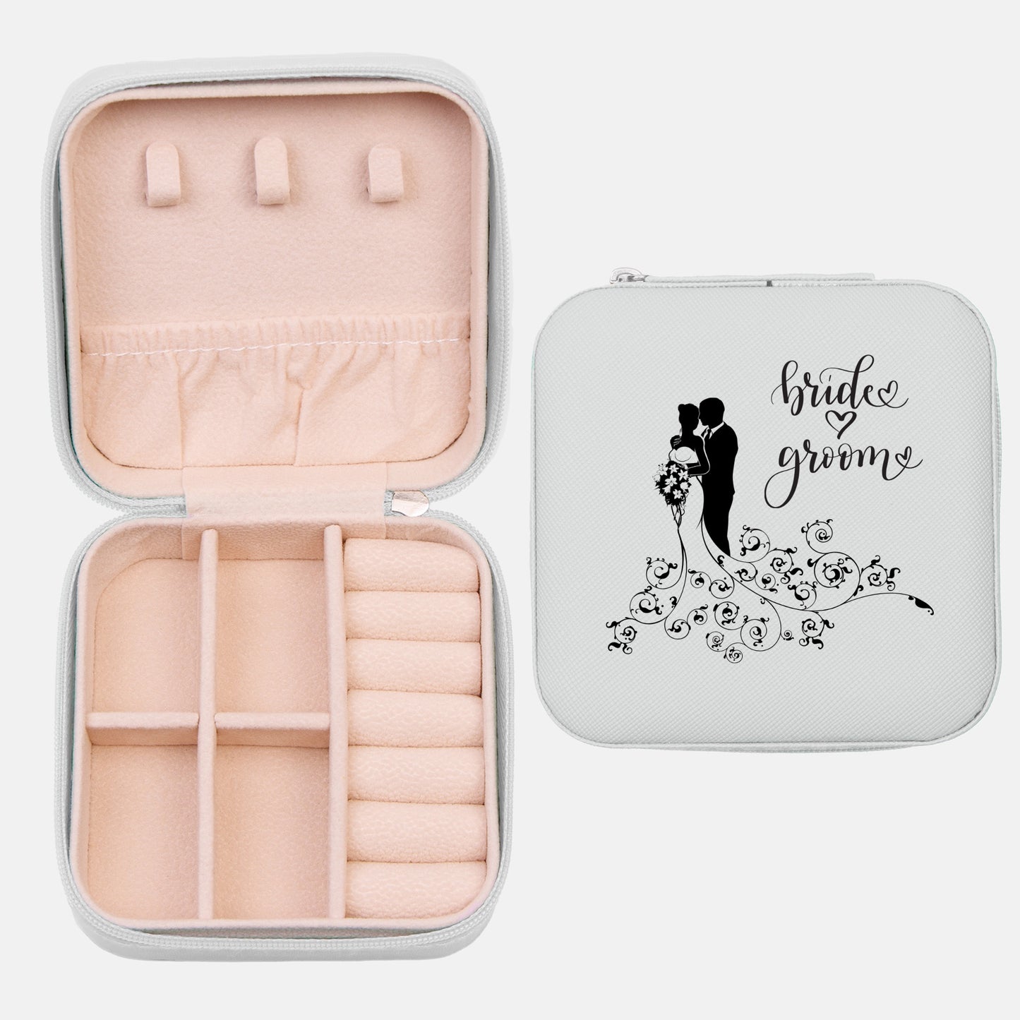 Bride & Groom Jewelry Travel Case