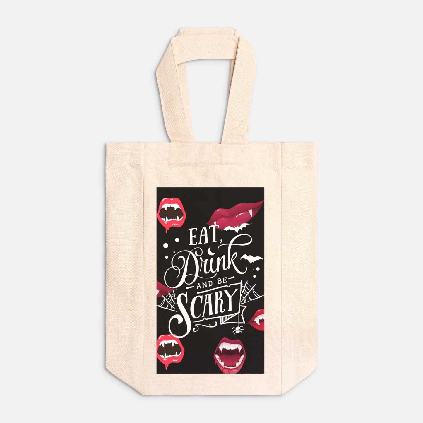 Be Scary Double Wine Tote Canvas