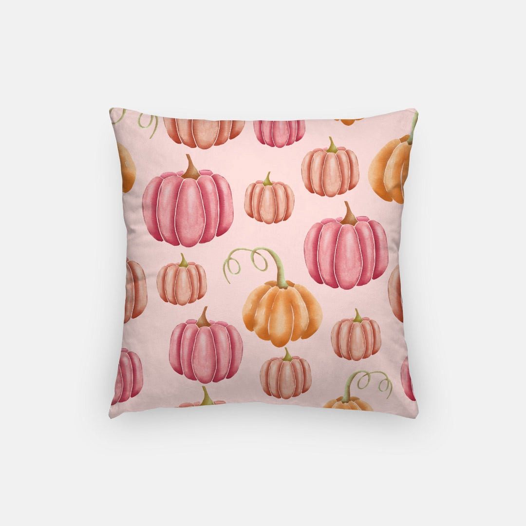 Pink Pumpkins Artisan Pillow Case 16 Inch