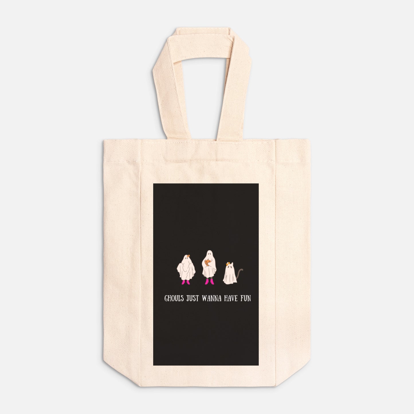 Ghouls Double Wine Tote Canvas