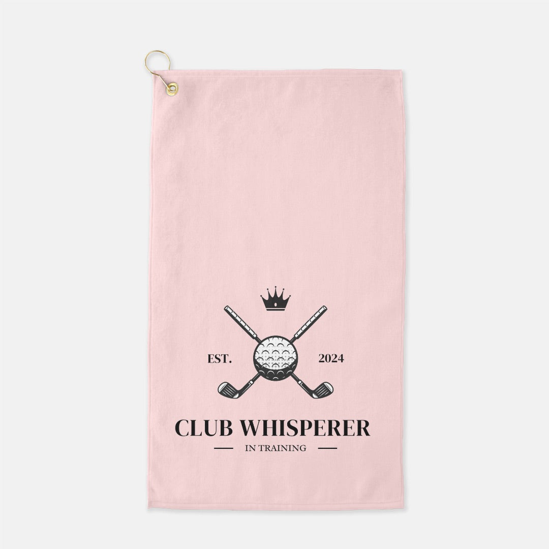 Club Whisperer Pink Golf Towel