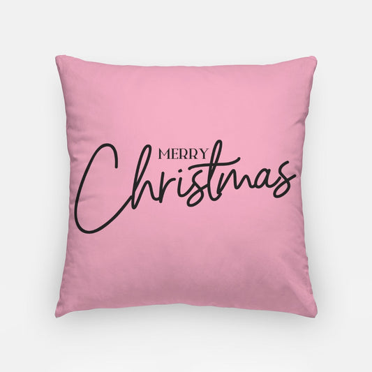 Pink Merry Christmas #1 Artisan Pillow Case 18 Inch