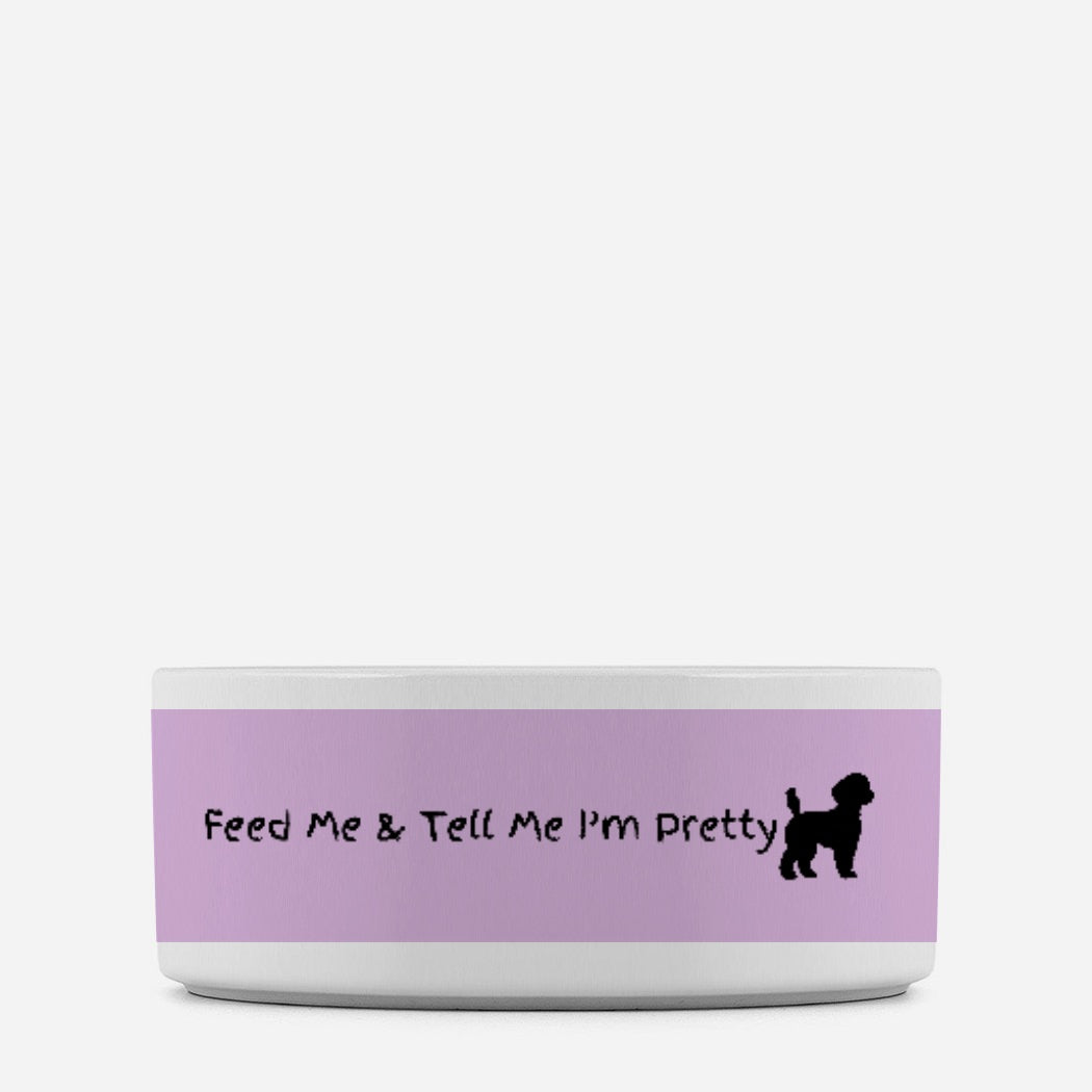 I’m Pretty Dog Pet Bowl Purple