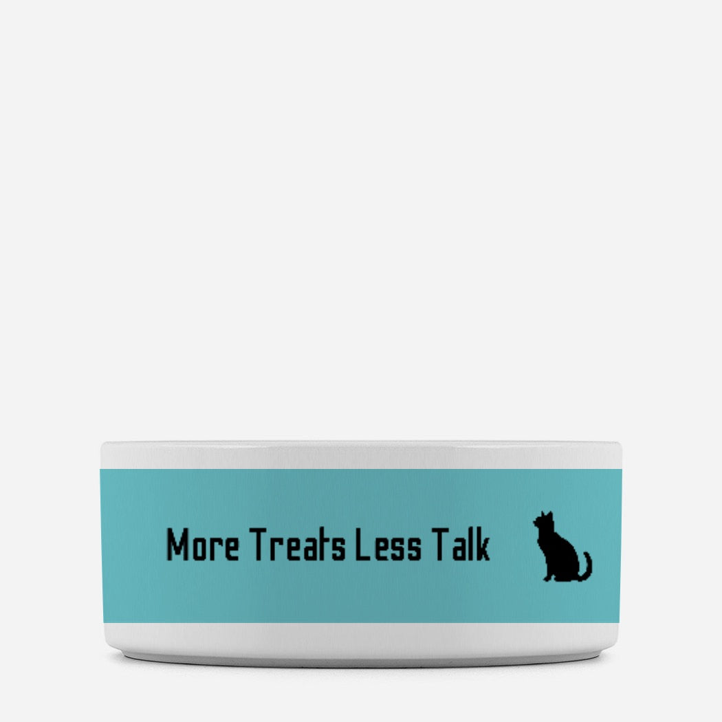 Less Talk Cat Pet Bowl Blue