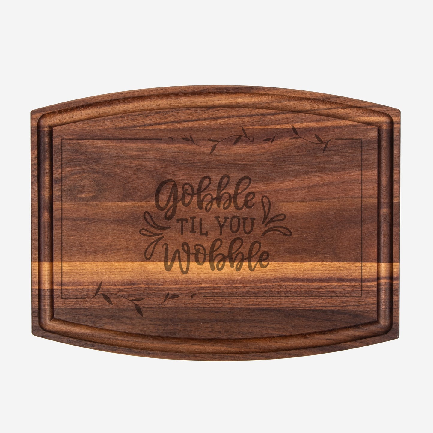 Gobble Arched Wood Cutting Board with Groove - 12" x 9"