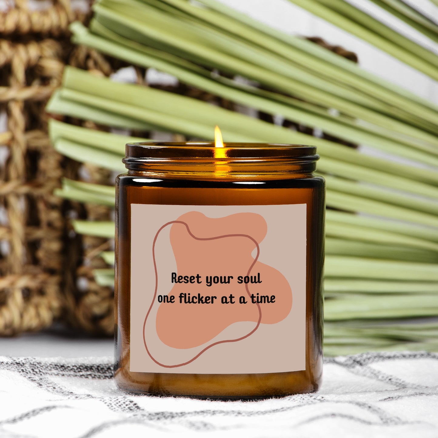 Reset Your Soul Candle Amber Jar 9oz