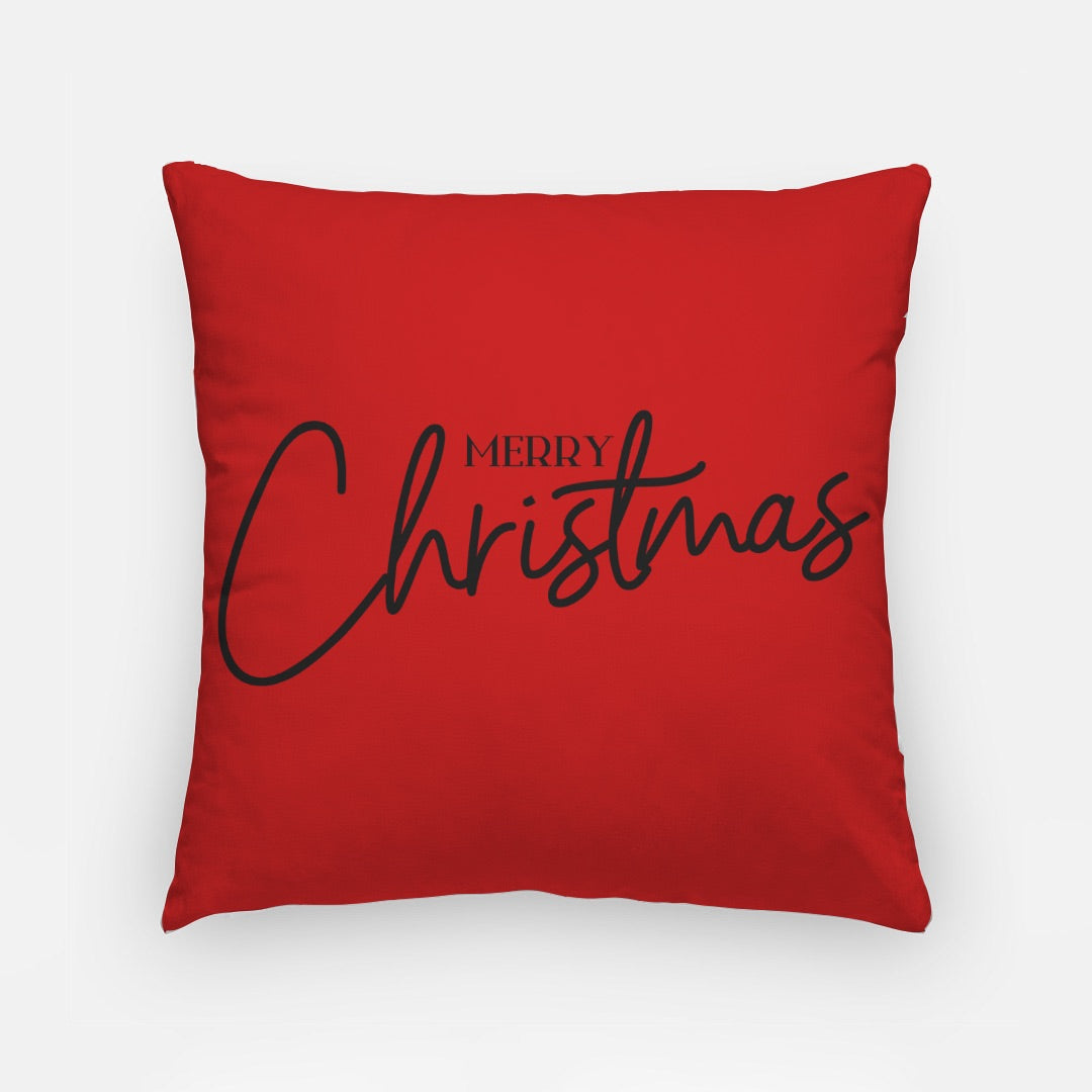 Red Merry Christmas #1 Artisan Pillow Case 18 Inch