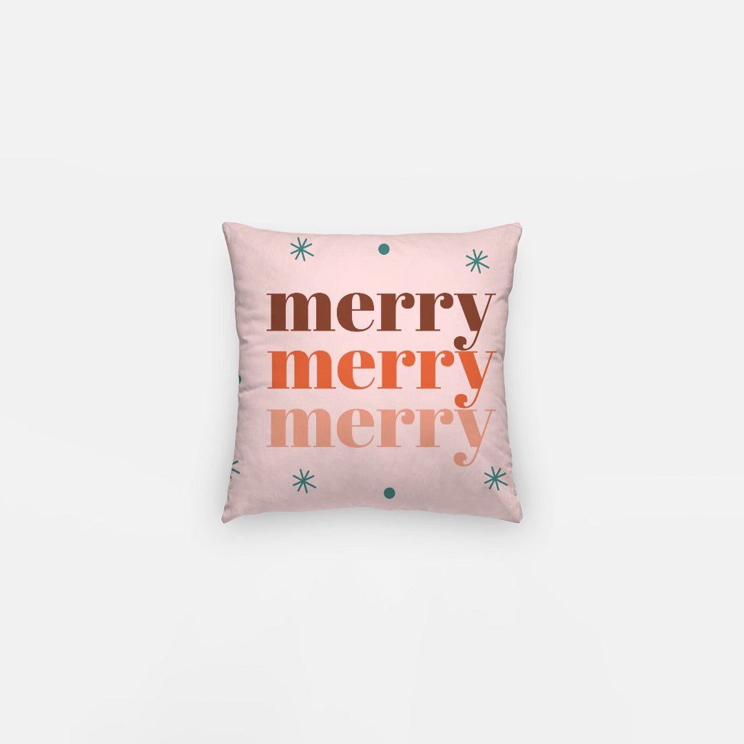 Pink Merry Christmas #4 Artisan Pillow Case 10 Inch