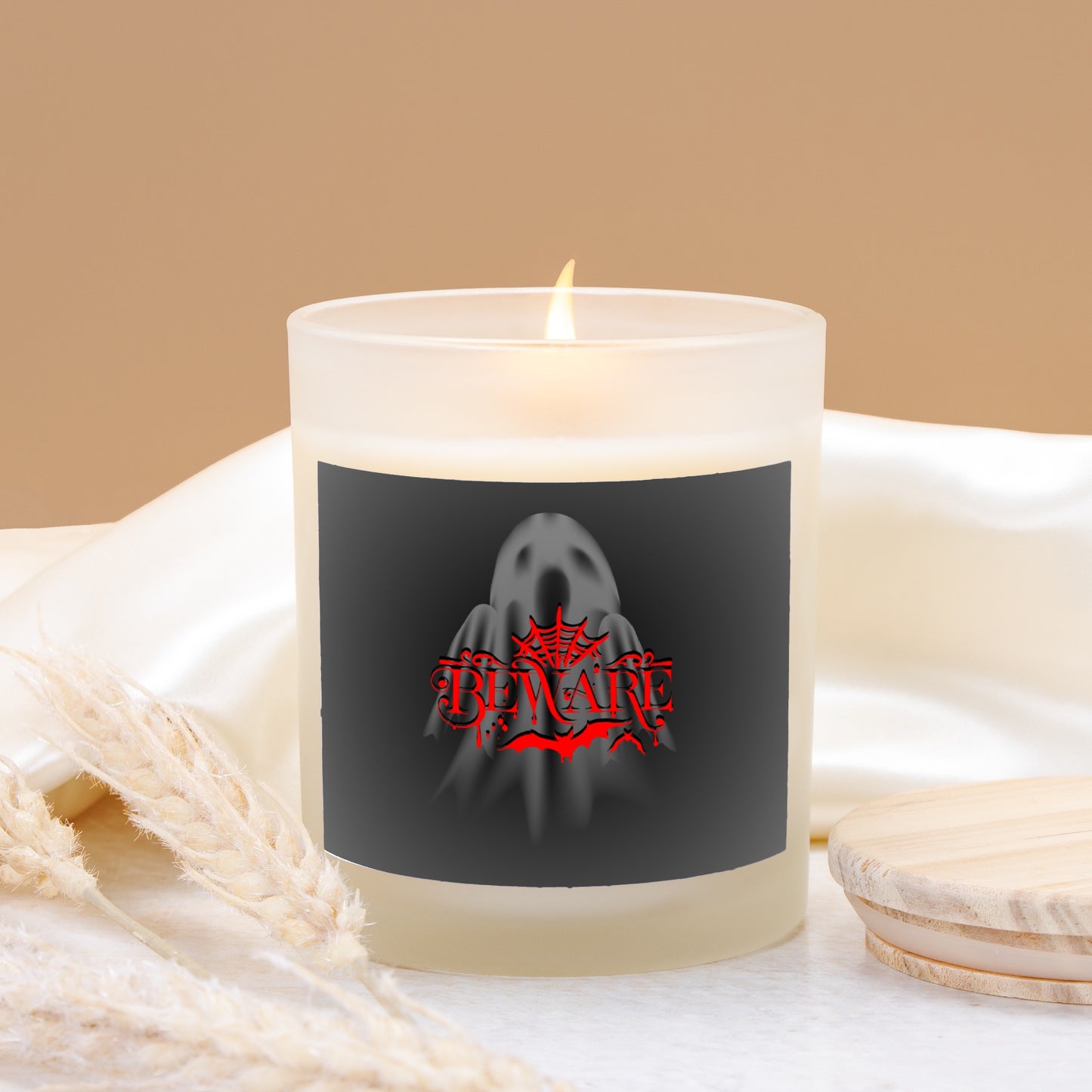 Beware Frosted Glass Candle 11oz