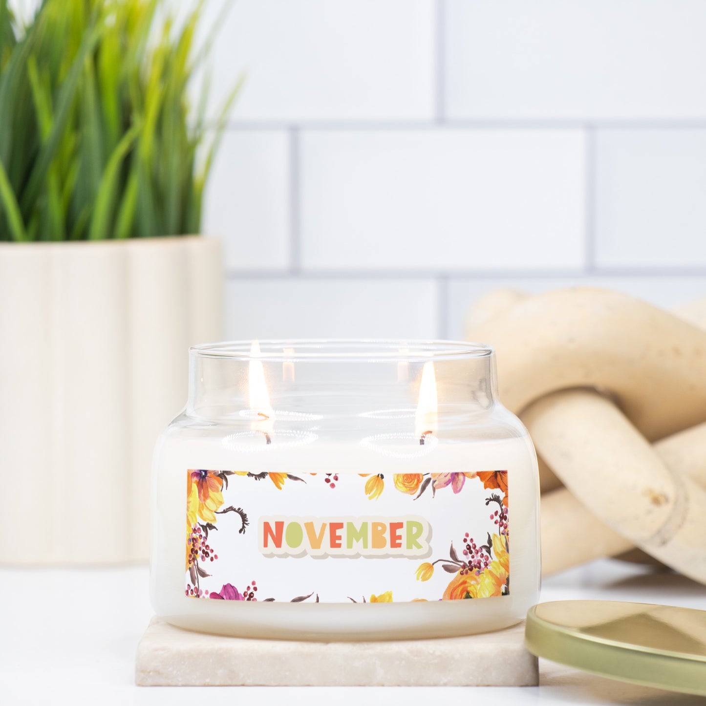 November Candle Apothecary Jar Double