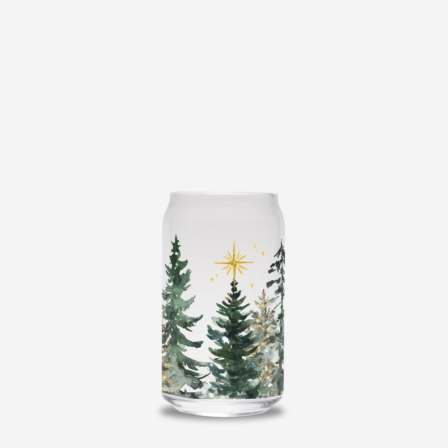 Gold Holidays Glass Can 16oz