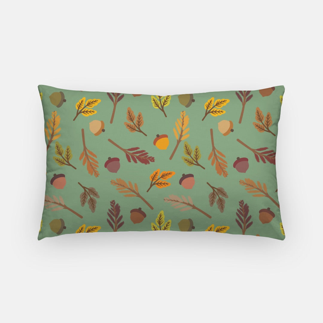 Green Acorns Artisan Pillow Case Lumbar