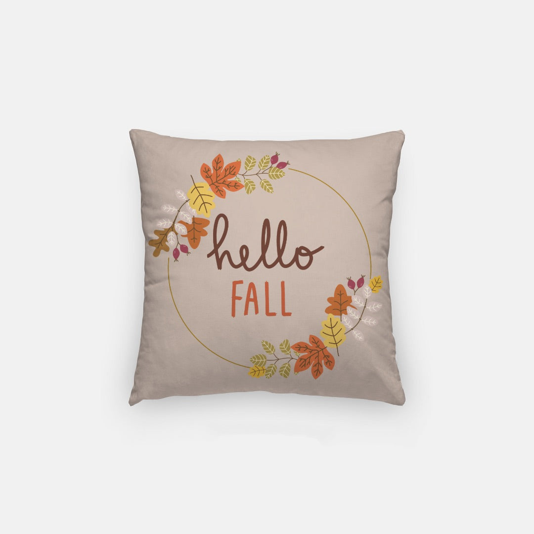 Fall Wreath Artisan Pillow Case 14 Inch