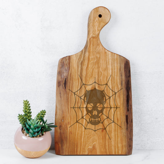 Skull Web Live Edge Artisan Wood Serving Board