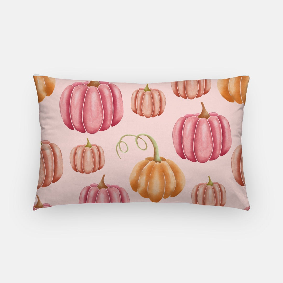 Pink Pumpkins Artisan Pillow Case Lumbar