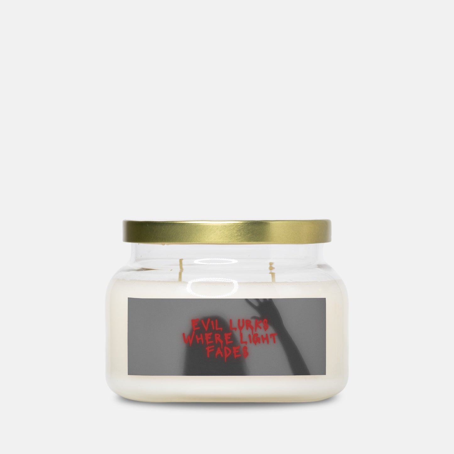 Evil Lurks Apothecary Jar Double Wick Candle