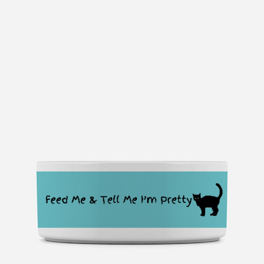 I’m Pretty Cat Pet Bowl Blue