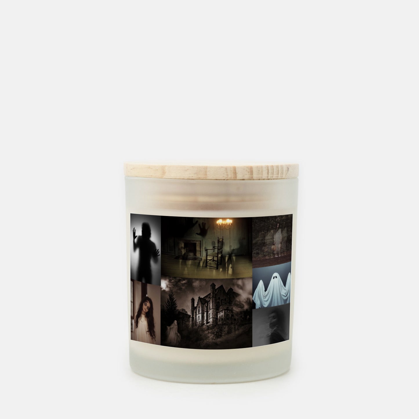 Halloween Patchwork 1 Frosted Glass Candle 11oz