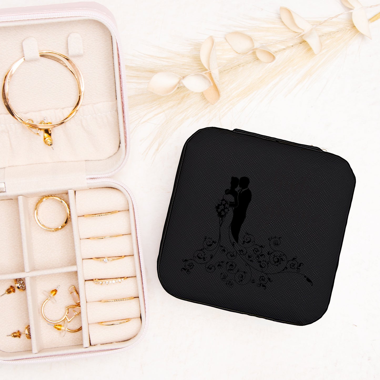 Bride & Groom Jewelry Travel Case