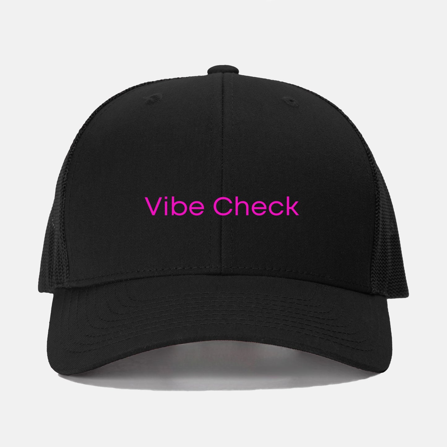 Pink Vibe Check Retro Trucker Hat