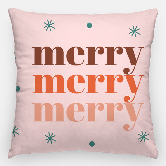 Pink Merry Christmas #4 Artisan Pillow Case 24 Inch