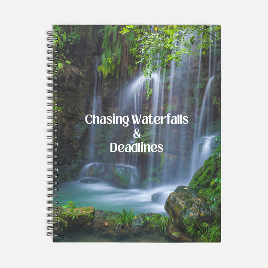 Chasing Waterfalls Notebook Softcover Spiral 8.5 x 11