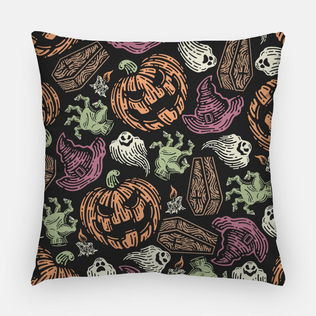 Evil Pumpkin Artisan Pillow Case 22 Inch