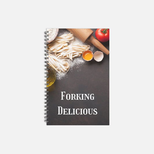 Forking Delicious Recipe Hardcover Spiral Book 5.5 x 8.5