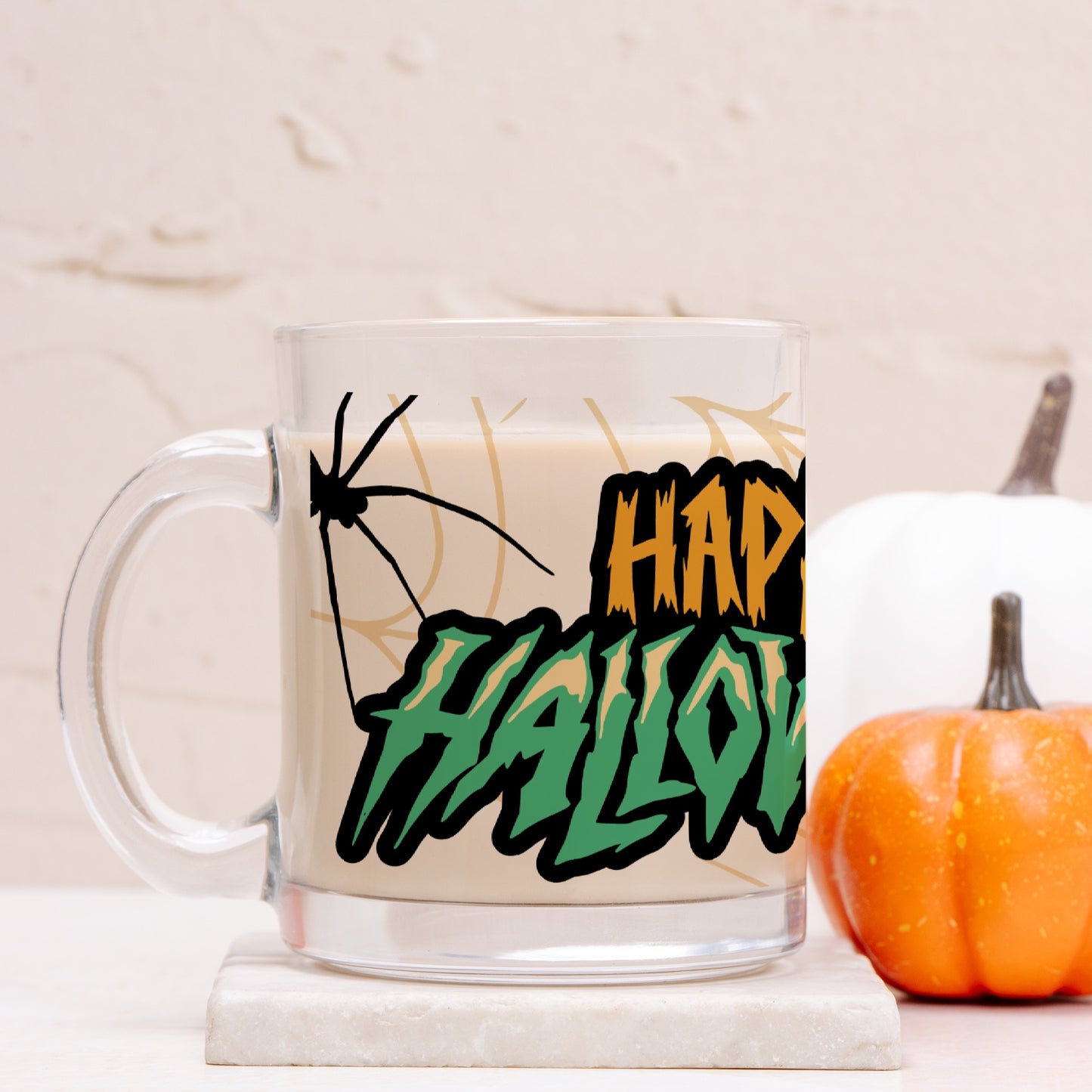 Spiders Halloween Glass Mug