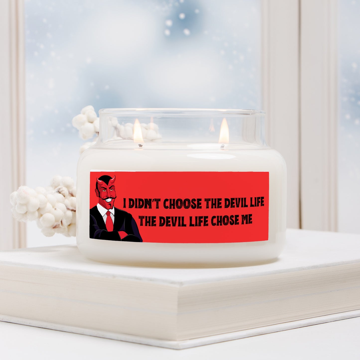 Devil Life Apothecary Jar Double Wick Candle