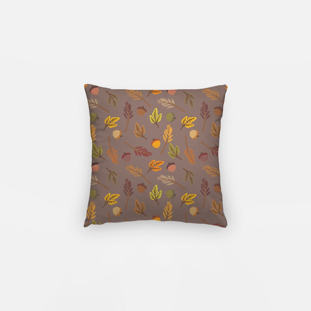 Brown Leaves Artisan Pillow Case 12 Inch