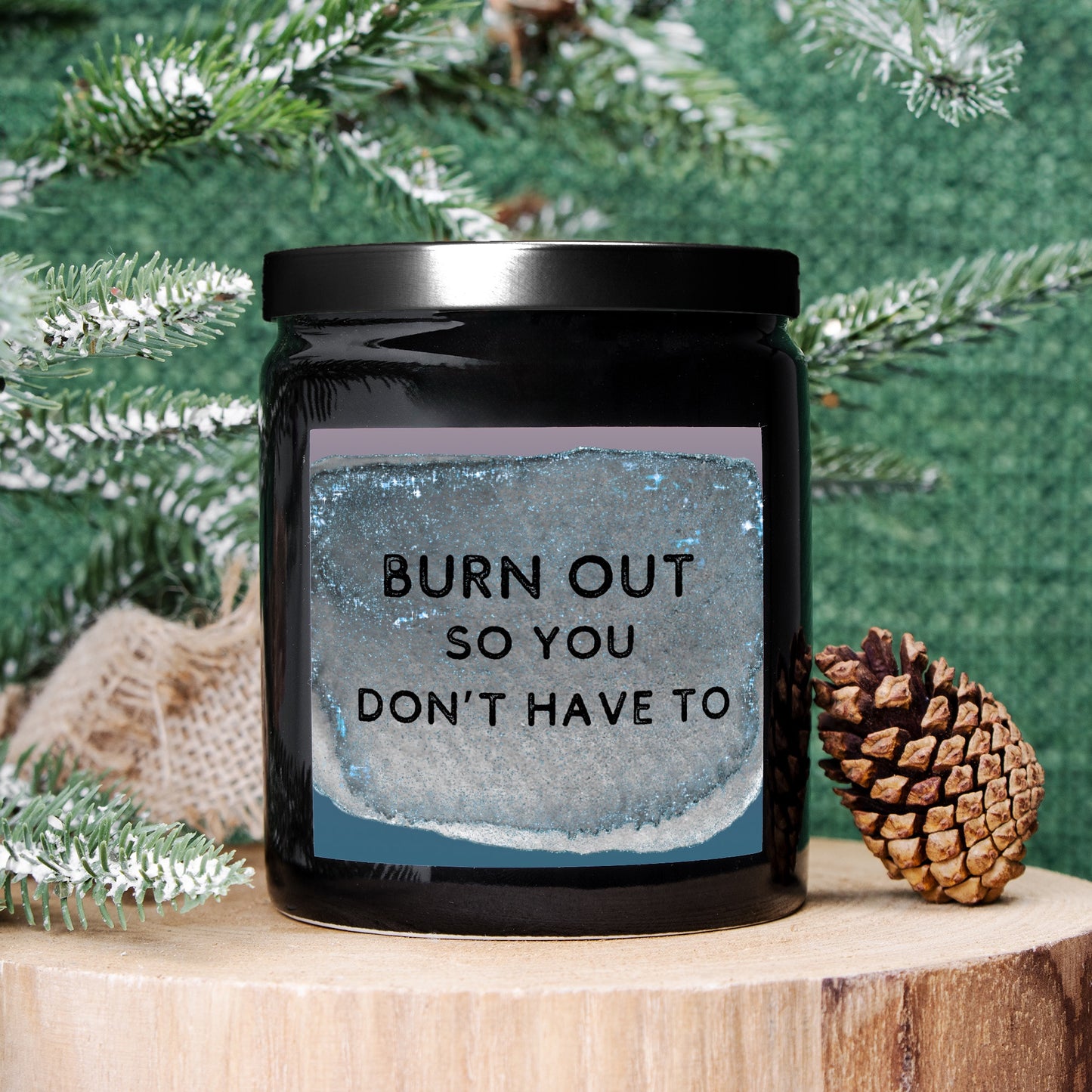 Burn Out Candle Ceramic 8oz (Black)