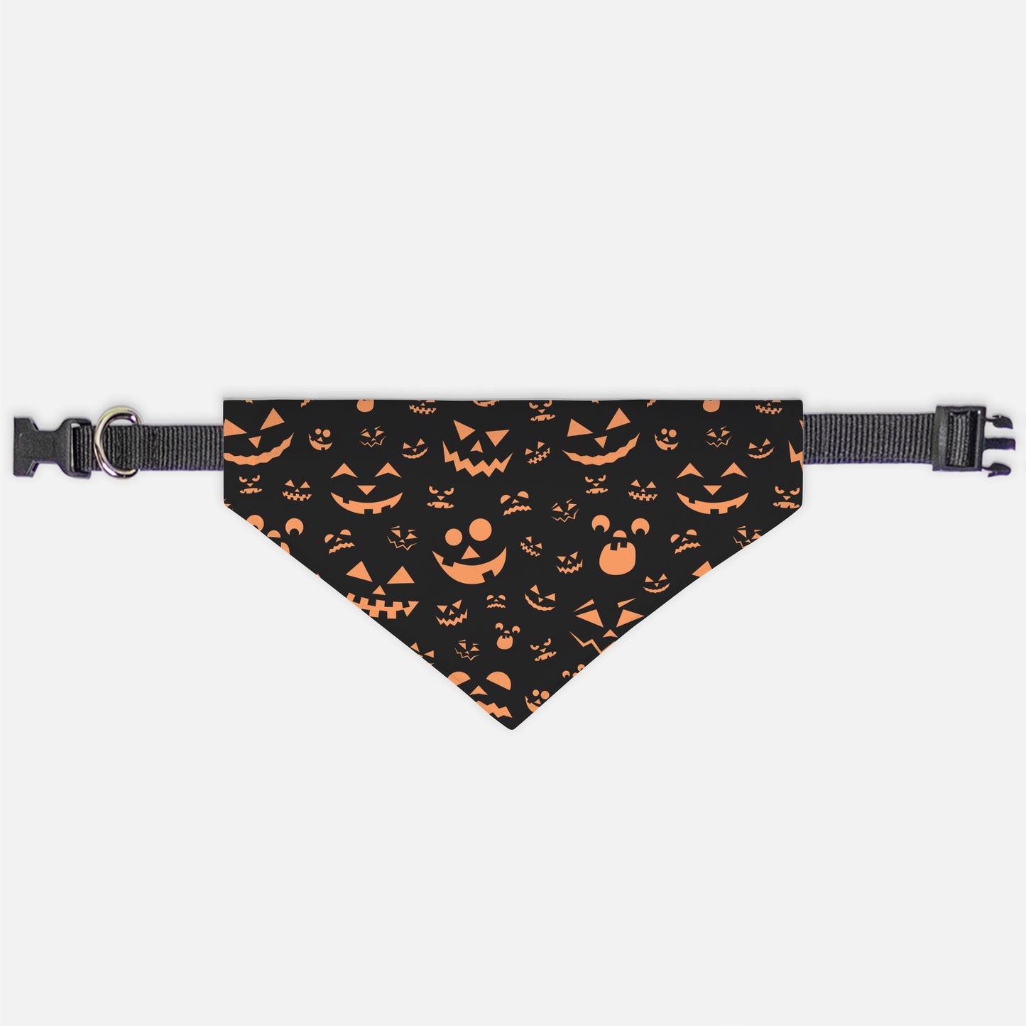 Pumpkin Face Collar Pet Bandana Org (Sm & Med)