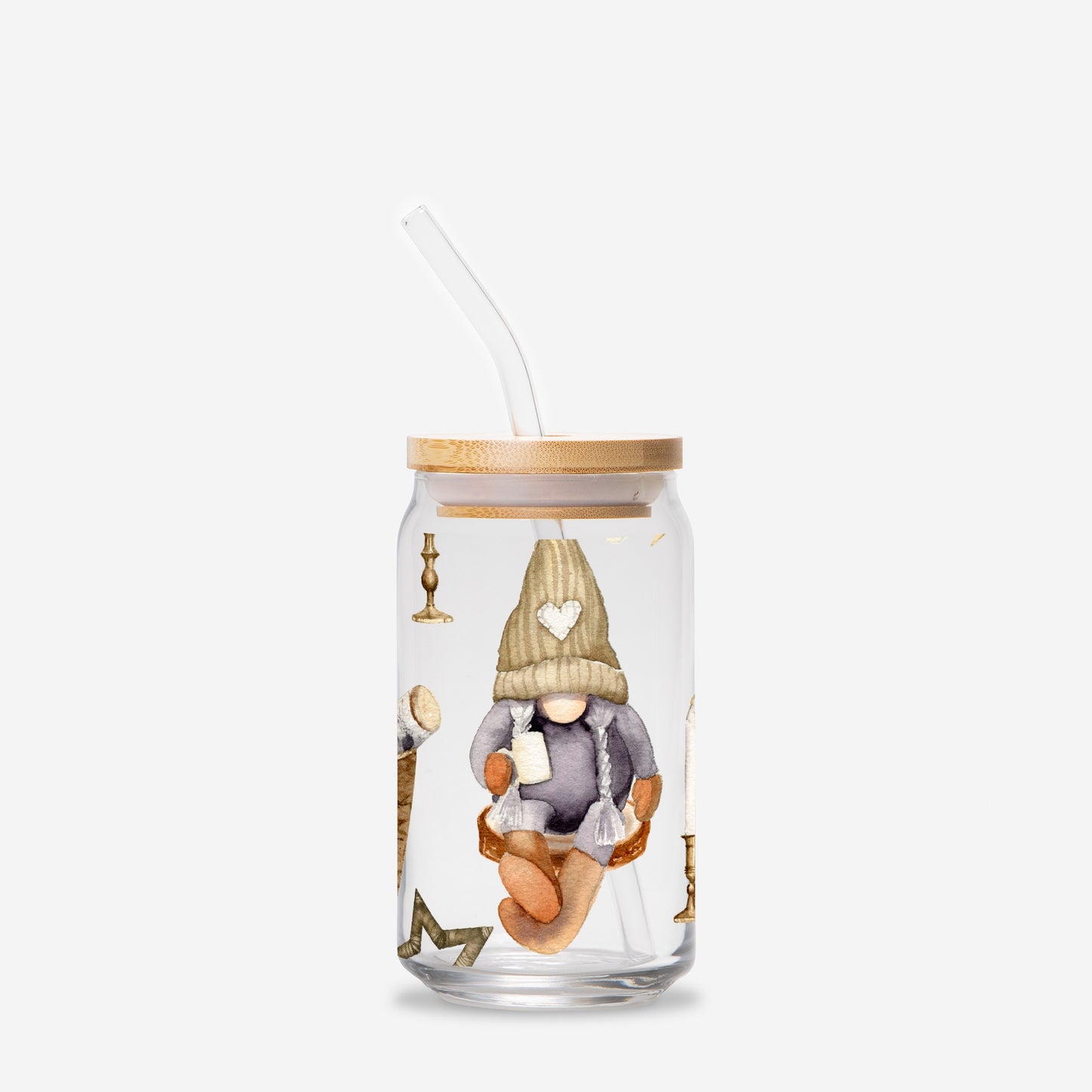 Cozy Gnome Glass Can 16oz