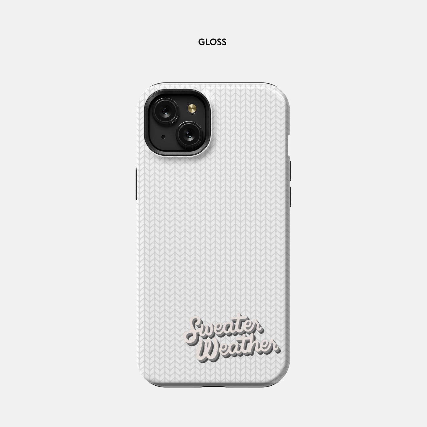 Sweater Weathrr Wht iPhone 15 Plus Tough Case